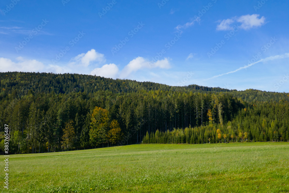 Beautiful mountainous autumn or summer landscape in Austria.