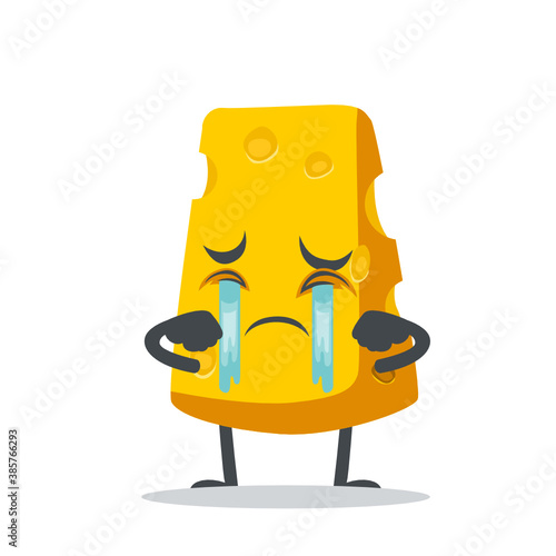 vector illustration of cheese character or mascot