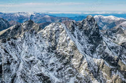 High Tatras mountains scenery from Rysy peak, Slovakia