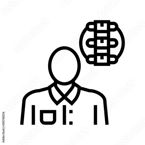 rheumatology medical specialist line icon vector. rheumatology medical specialist sign. isolated contour symbol black illustration
