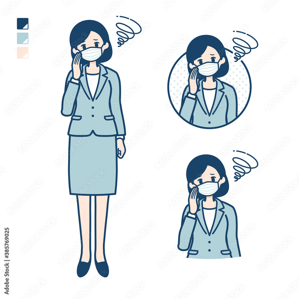 simple suit business woman mask_Be-troubled simple suit business woman mask_Be-troubled