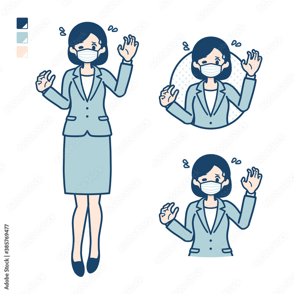 simple suit business woman mask_panic simple suit business woman mask_panic