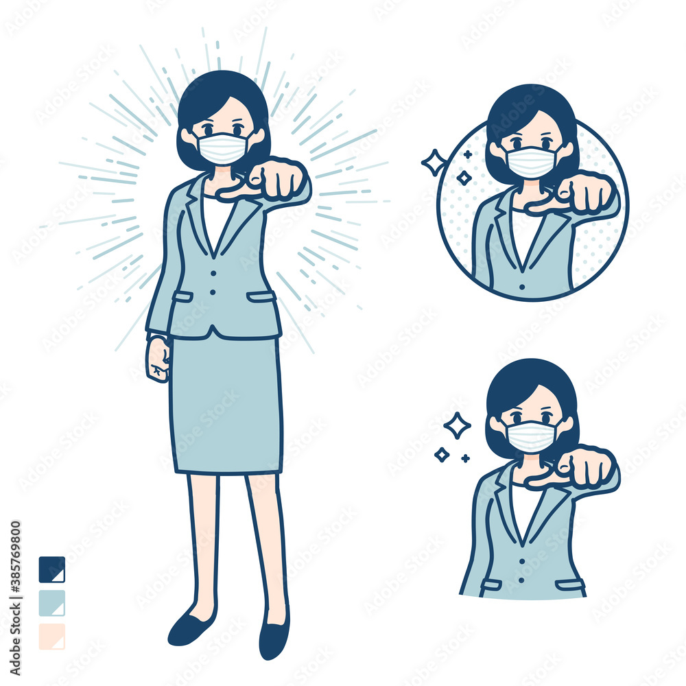 simple suit business woman mask_want-you simple suit business woman mask_want-you