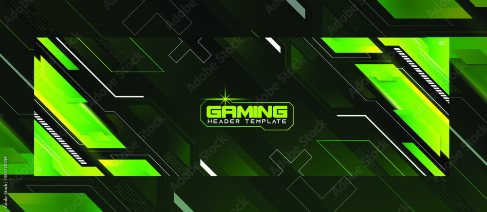 Abstract Gaming Header Banner Background Stock Vector | Adobe Stock