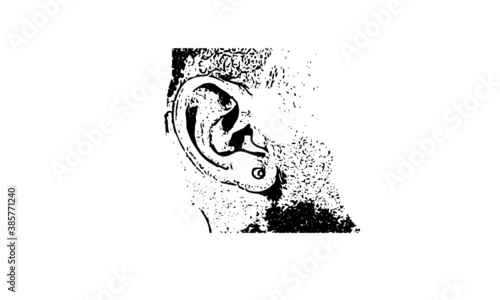 illustration of an ear on a white background