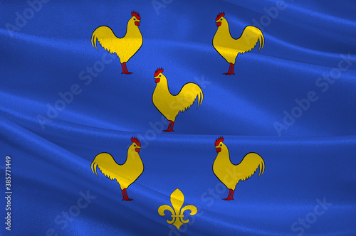 Flag of Yssingeaux in Haute-Loire of Auvergne-Rhone-Alpes region in France photo