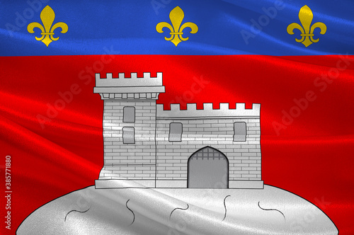 Flag of Montbrison in Loire of Auvergne-Rhone-Alpes region in France photo