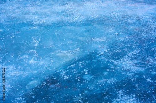 Ice Background on a Lake in Winter with Snow