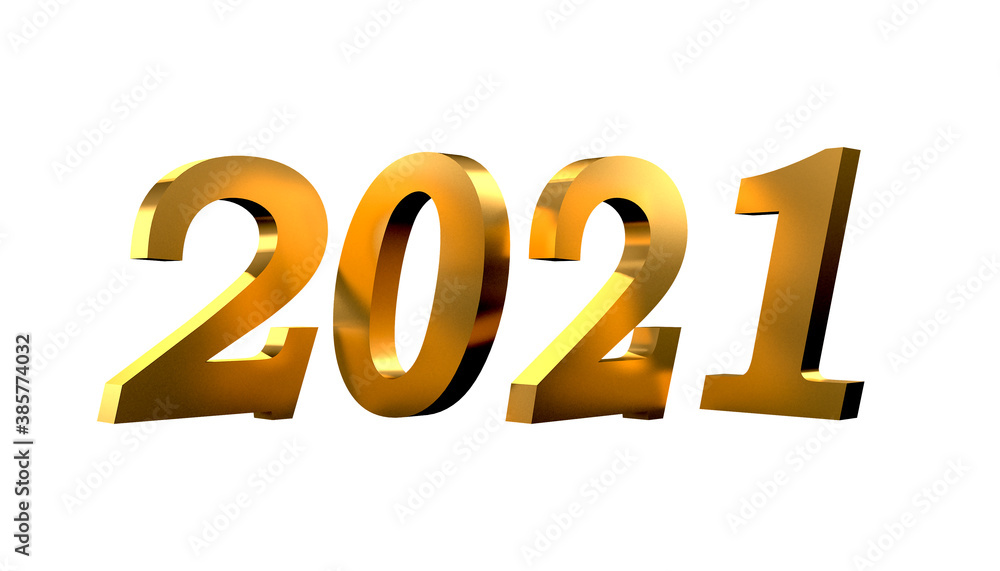2021 isolated on white background, Glamour Gold number, Shiny letters for New year font.3d rendering 2021 isolated on white background, Glamour Gold number, Shiny letters for New year font.3d rendering