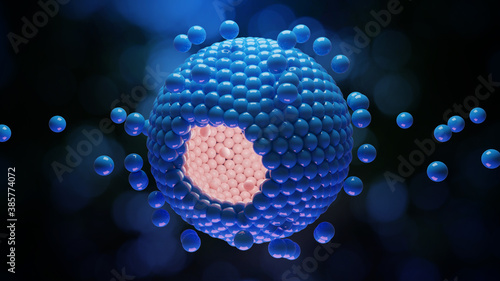 Futuristic Design of Embryonic Cells. 3D Render.