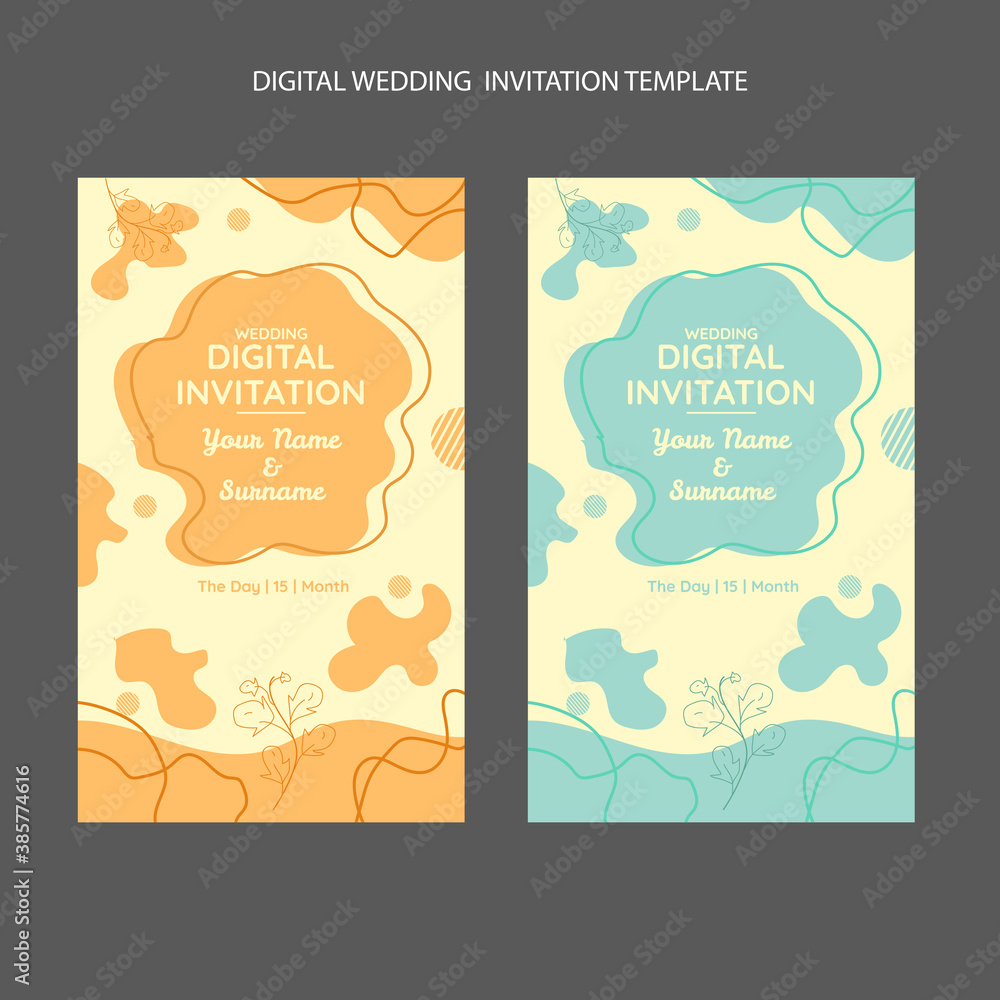 Wedding invitation template abstract texture vector design