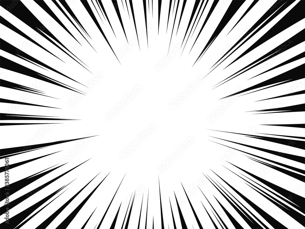 Comic book radial lines. Comics background with motion, speed lines. Vector illustration. Comic book radial lines. Comics background with motion, speed lines. Vector illustration.