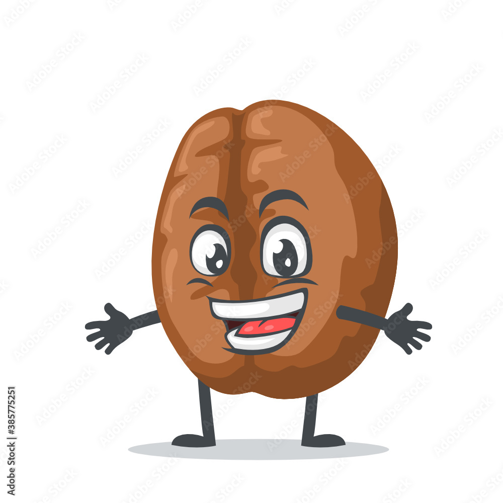 Obraz premium vector illustration of coffee mascot or character