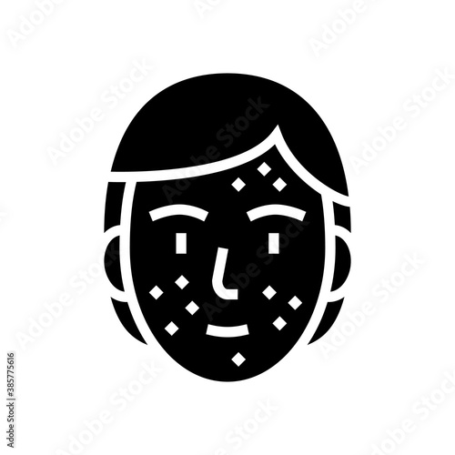 face skin rash glyph icon vector. face skin rash sign. isolated contour symbol black illustration