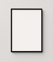 Picture frame on a wall black frame. Blank Mockup