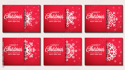 Attractive christmas greeting card bundle with ice crystal concept