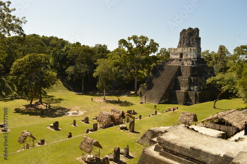 Fototapeta Naklejka Na Ścianę i Meble -  The old Mayan ruins of Tikal in the jungle of Guatemala, Central America