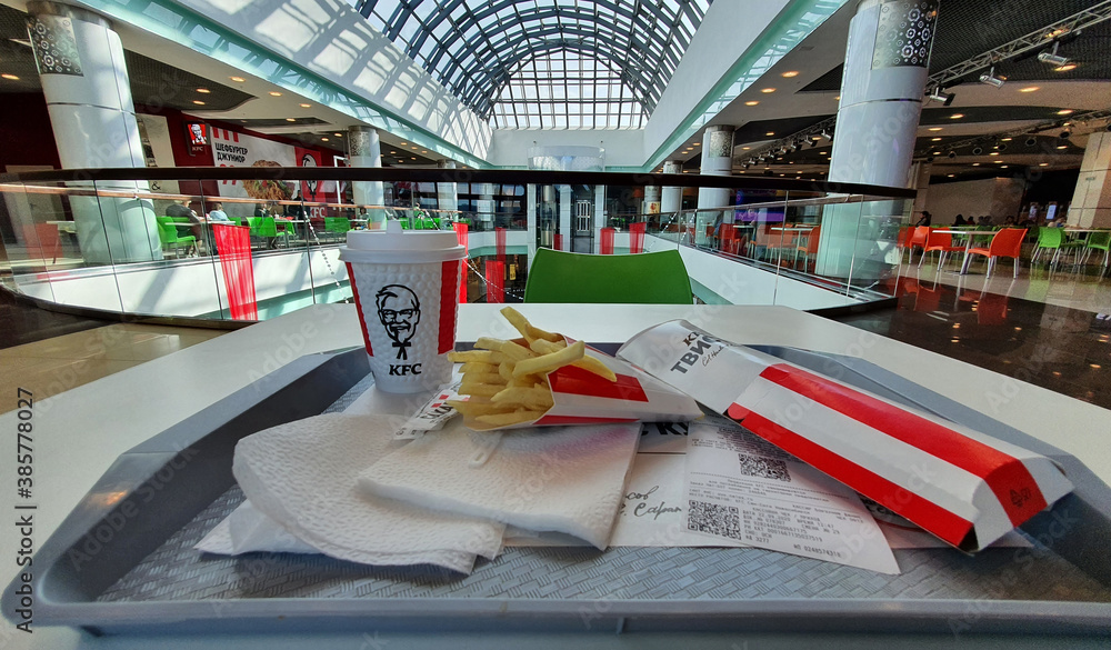 Kfc Food On The Table In The Shopping Center Building Stock Photo Adobe Stock