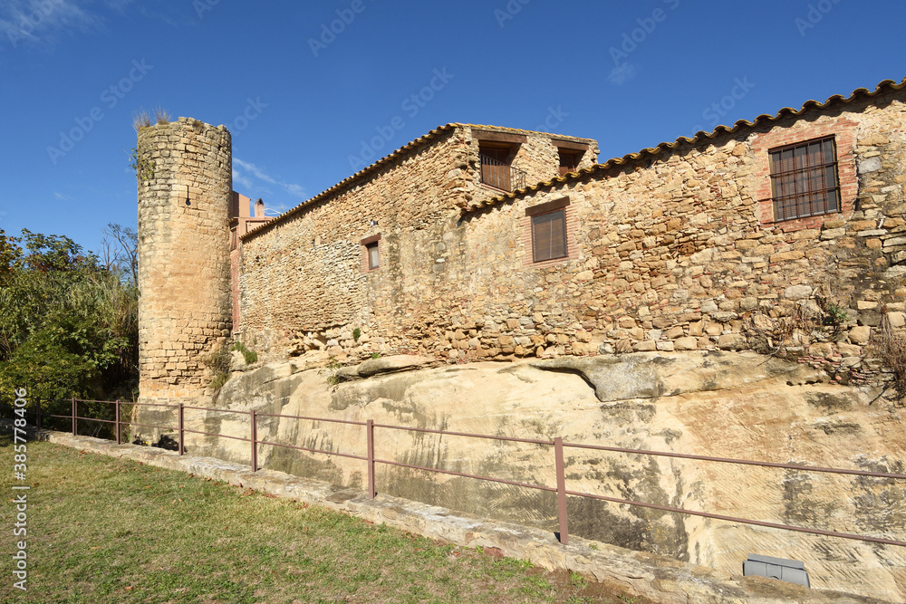 walls and tower of Peratallada, Girona province, Catalonia, Spain walls and tower of Peratallada, Girona province, Catalonia, Spain