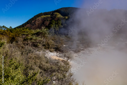 Thermal ponds and area, Wai-O-Tapu, Rotarua, New Zealand
