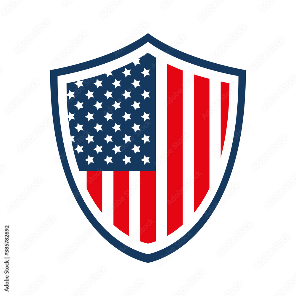 usa flag shield design, United states independence day and national theme Vector illustration usa flag shield design, United states independence day and national theme Vector illustration