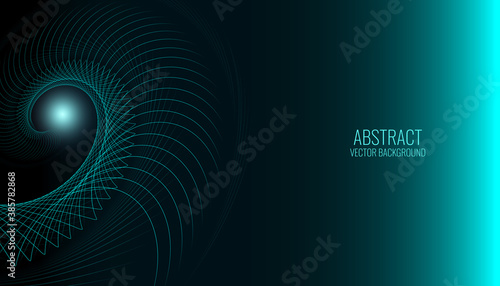 Vector Background. Elegant spiral abstract design element. Futuristic dark background
