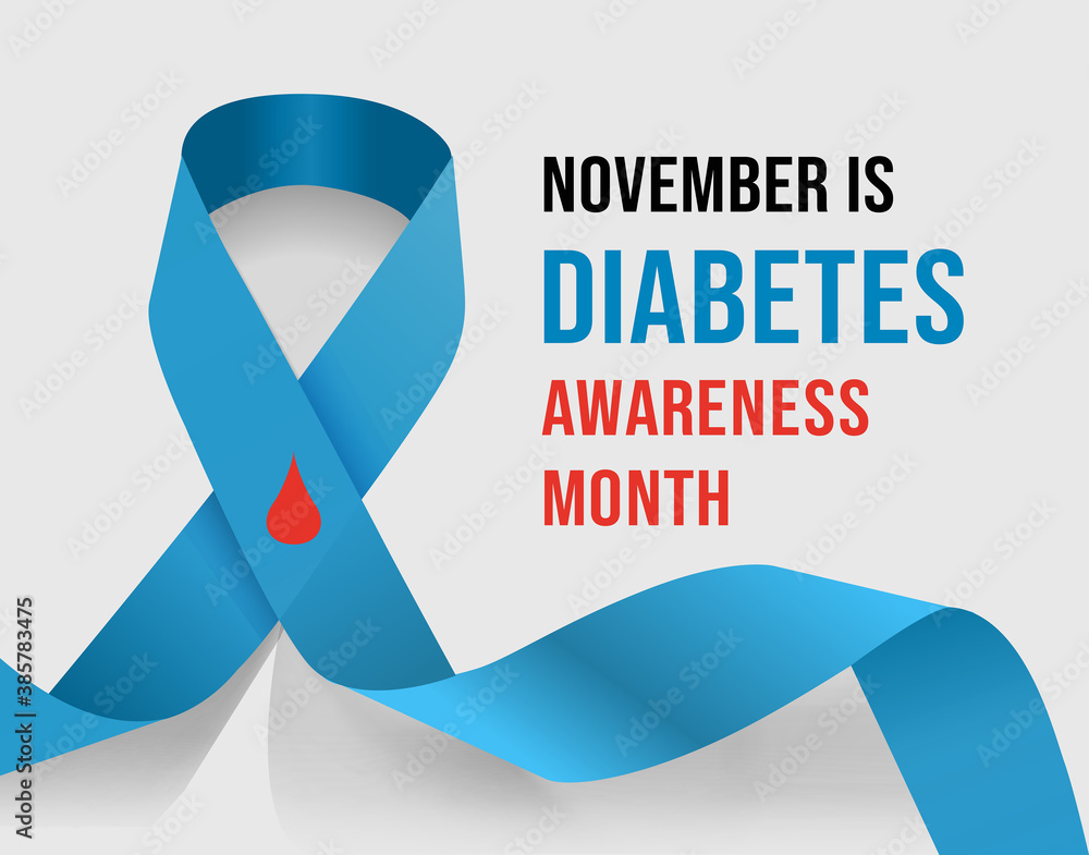 November Diabetes Awareness Month. Vector illustration - obrazy, fototapety, plakaty 
