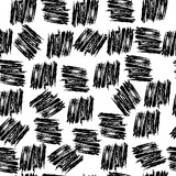 Hand-drawn seamless pattern with black squares. Grunge vector background. Drawing with a black marker on a white background. Texture for printing, Wallpaper, home decor, textiles, packaging paper
