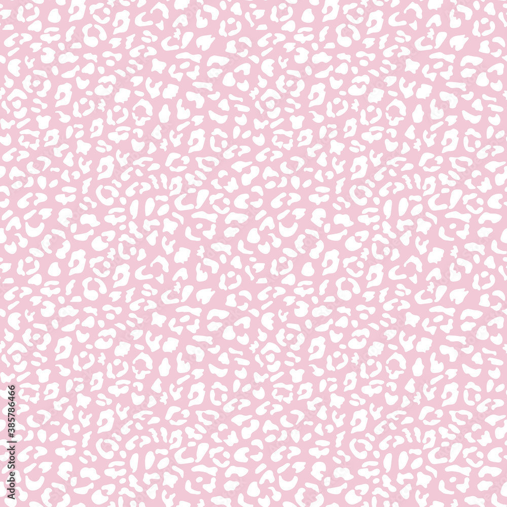 Leopard. Seamless white ornament, trendy pink magenta pastel color background. Vector illustration. Small pattern, print, wallpaper, fabric, packaging, website Leopard. Seamless white ornament, trendy pink magenta pastel color background. Vector illustration. Small pattern, print, wallpaper, fabric, packaging, website