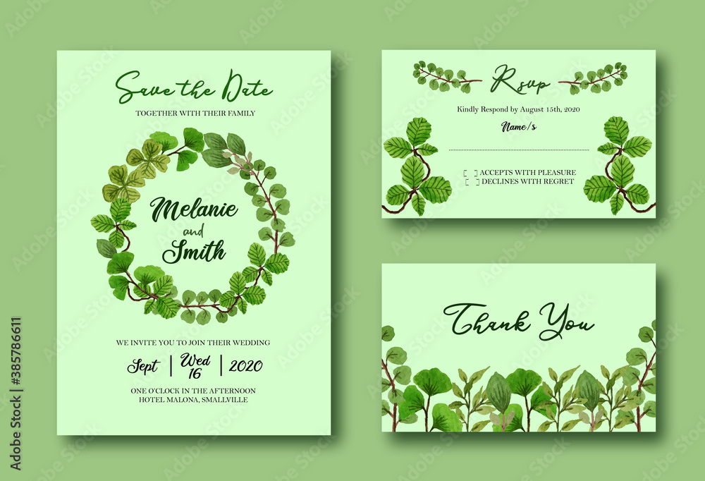 Green Wedding Invitation Green Wedding Invitation