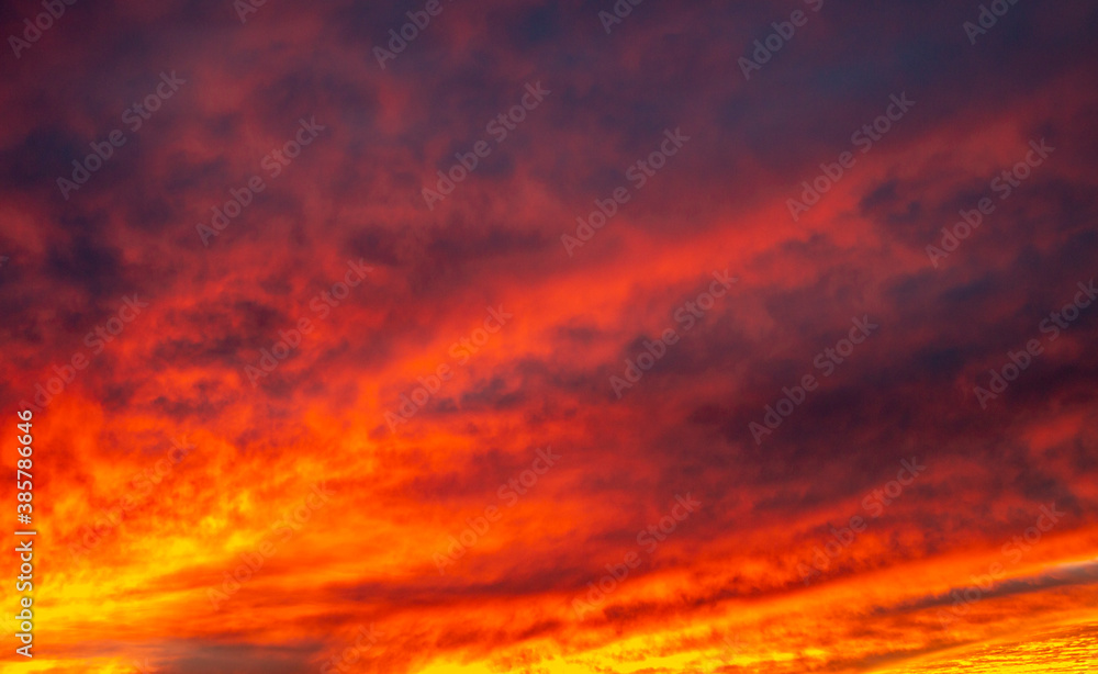 Close Up Vibrant & Fiery Arizona Sunrise Skies Near Phoenix Area