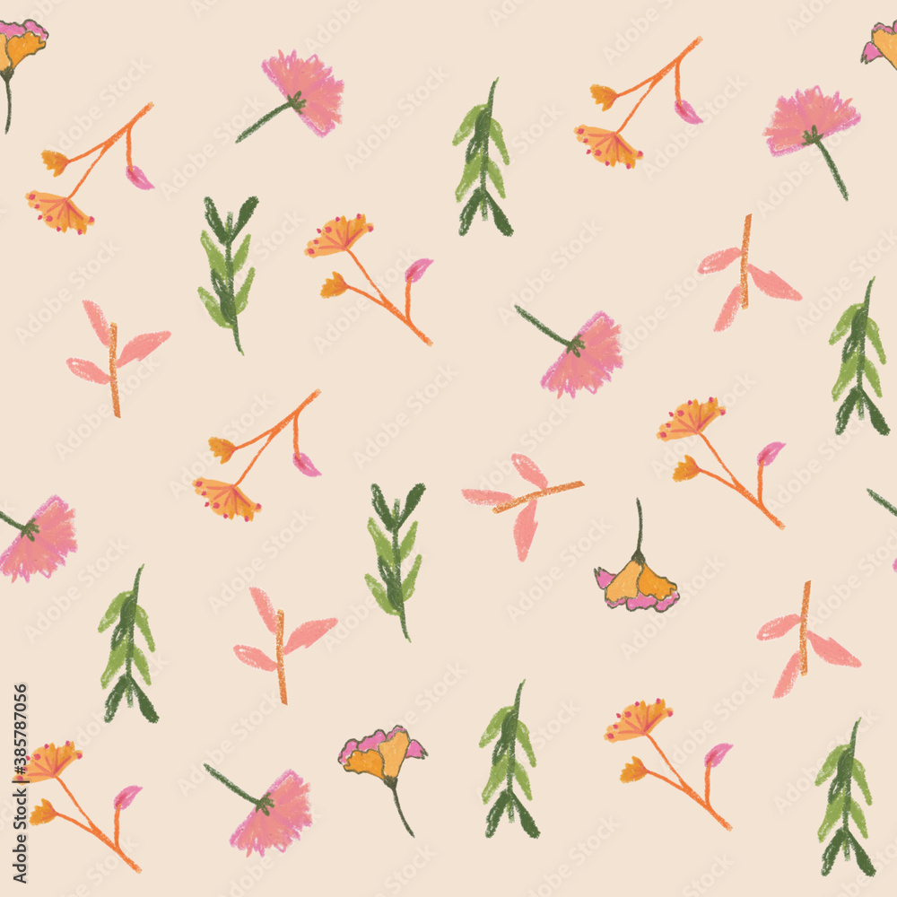 seamless pattern with flowers and botanicals seamless pattern with flowers and botanicals