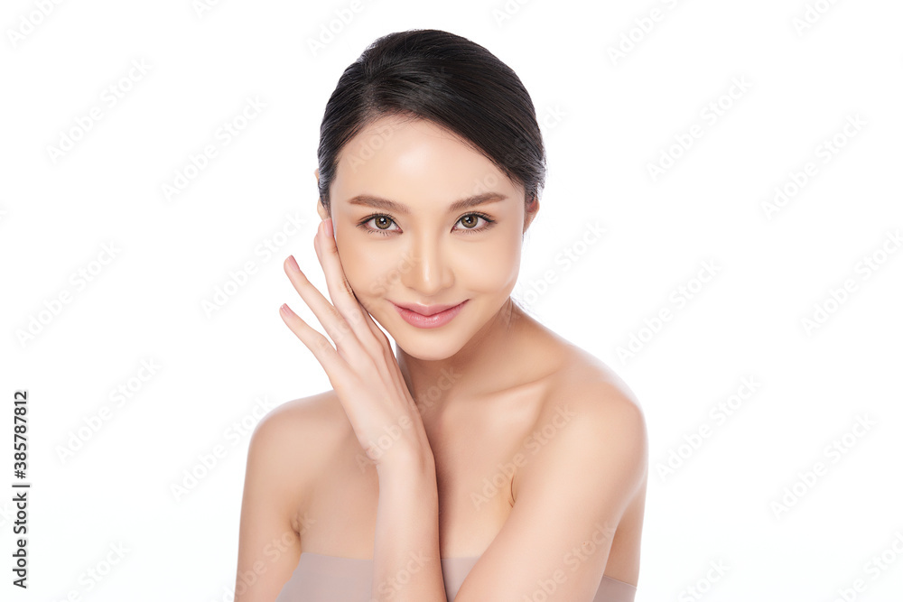 Beautiful young asian woman with clean fresh skin on white background, Face care, Facial treatment, Cosmetology, beauty and spa, Asian women portrait Beautiful young asian woman with clean fresh skin on white background, Face care, Facial treatment, Cosmetology, beauty and spa, Asian women portrait
