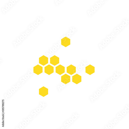 Honeycomb yellow icon set. Sweet food vector isolated on the white background