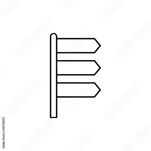 Road sign line icon. Signpost outline linear symbol isolated on the white background