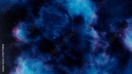 Deep space beauty, nebula and stars in deep space, glowing mysterious universe 3D Render © ANDREI