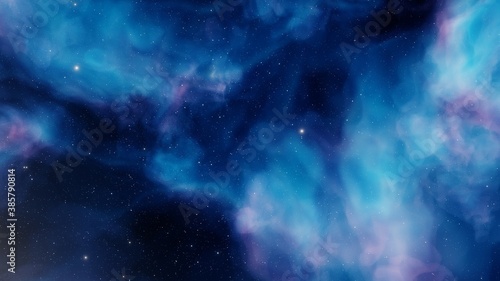 Deep space beauty  nebula and stars in deep space  glowing mysterious universe 3D Render