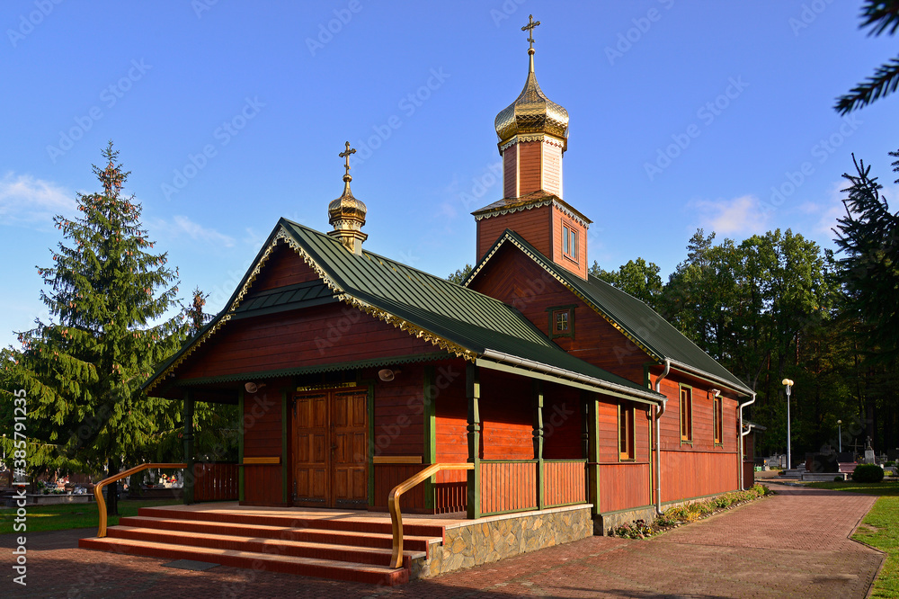 built in 1953 orthodox church cemetery church dedicated to all saints in the city of Hajnówka in Podlasie, Poland