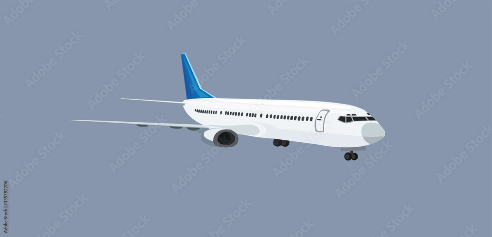 Passenger Plane With Sky Illustration