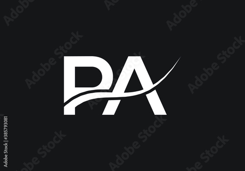 P A, PA Initial Letter Logo design vector template