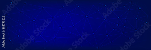 Abstract blue geometric plexus technology pattern banner background. Blue geometric plexus technology background for your web site design, app, UI. EPS10.