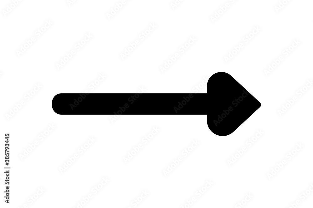 A flat black arrow icon. Direction sign, navigation button. Good for projects. A flat black arrow icon. Direction sign, navigation button. Good for projects.