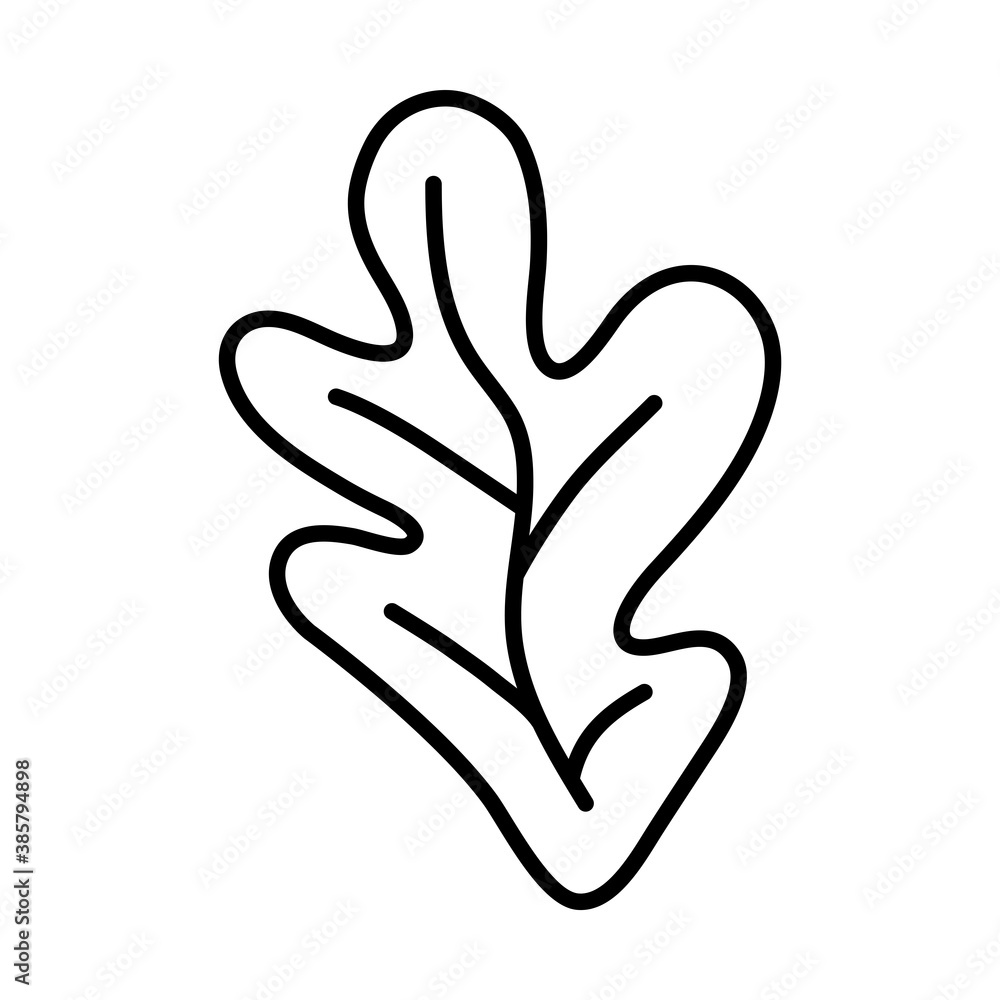 leaf sticker and line style icon design of Natural floral nature and plant theme Vector illustration