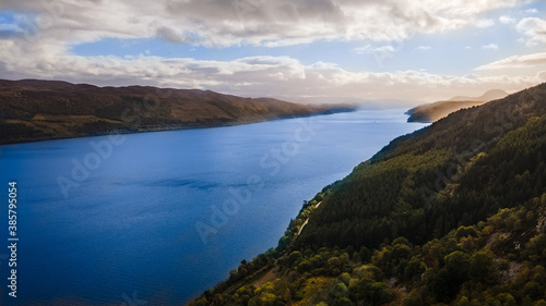 Landscape view of the lake Loch Ness