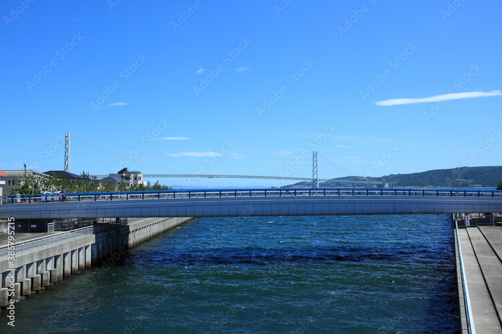 明石海峡大橋と青空 明石海峡大橋と青空