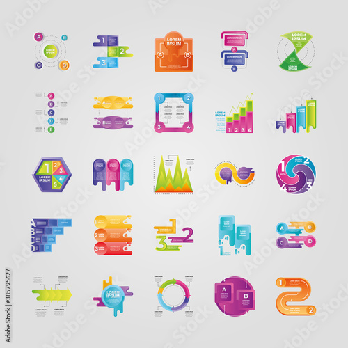 infographic set icons options, steps, strategy, planning business template