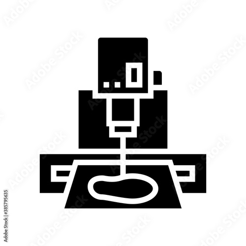 sole cut machine glyph icon vector. sole cut machine sign. isolated contour symbol black illustration