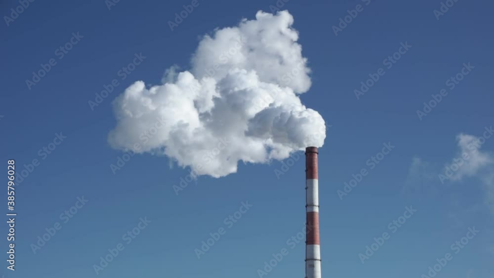 power plant with pipes, bright Sunny day blue sky, place for text power plant with pipes, bright Sunny day blue sky, place for text