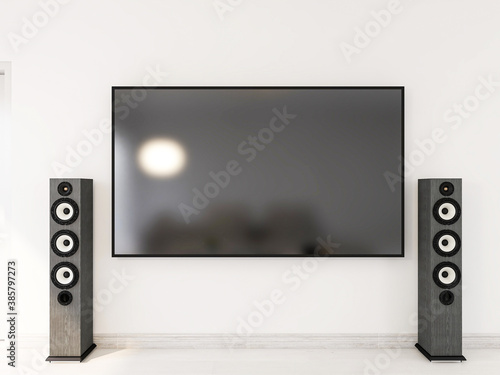 The modern and tidy living room has sofa, living room and other decorations