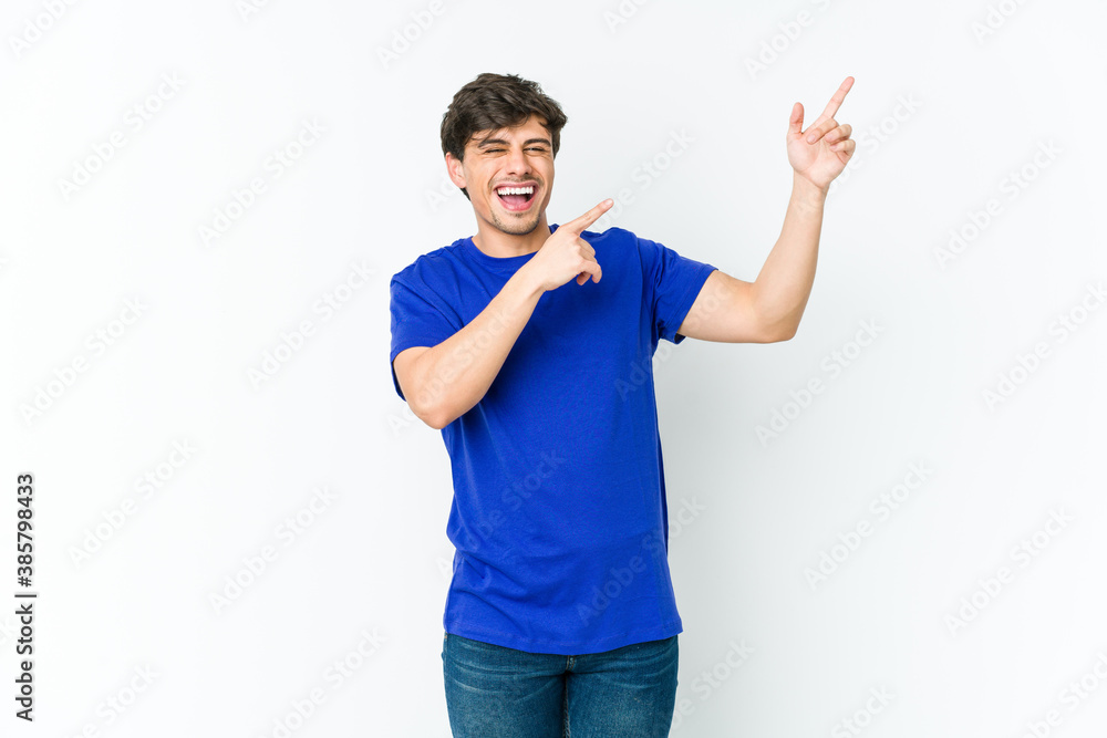 Young cool man dancing and having fun. Young cool man dancing and having fun.
